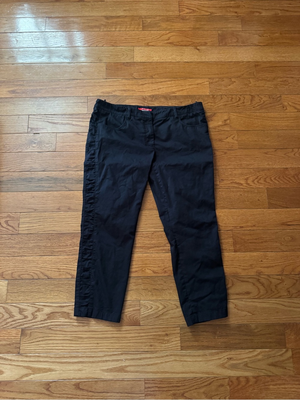 Prada Linea Rossa Black Cropped Pants Size 48 Quiet Luxury Archive Designer
